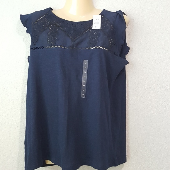 LOFT OUTLET Tops - LOFT OUTLET Sleeveless Top Eyelet Detail